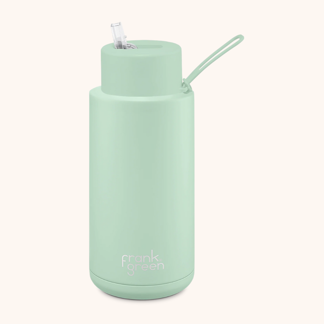 The best water bottle in Australia. Cloud Frank Green 1L Ceramic Water Bottle with Straw Pregnant Labour Birth Postpartum Essential - Dear Mama Store Australia. Free shipping available.